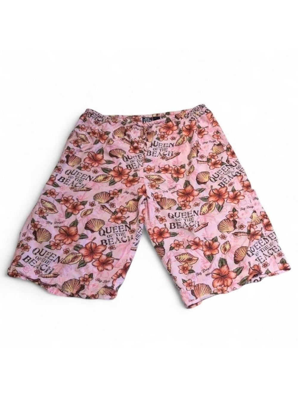 Big Dogs Queen of the Beach Floral Tropical Bermuda Shorts Women's XL Resortwear